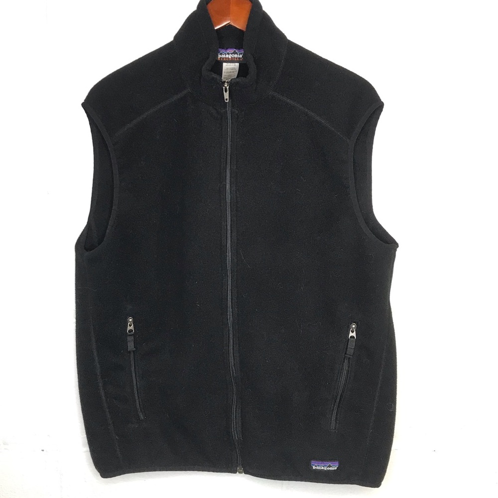 Patagonia Classic Synchilla Vest Black Fleece Full Zip Pockets Outdoor